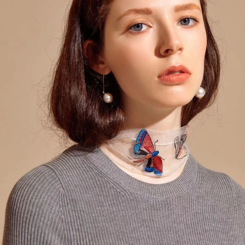 Spring and Summer New Voil Embroidery Butterfly Neck Protection Fashion Wristband Korean Hair Band Ornament Silk Scarf for Women
Spring and Summer New Voil Embroidery Butterfly Neck Protection Fashion Wristband Korean Hair Band Ornament Silk Scarf for Women