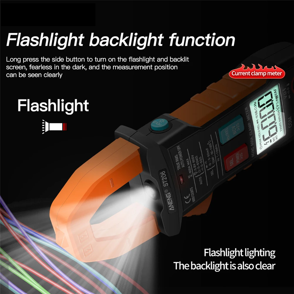 Digital Clamps Meter AC/DC Current Strong Toughness ST206 True RMS Electric Portable Voltage Data Hold Multimeter
Digital Clamps Meter AC/DC Current Strong Toughness ST206 True RMS Electric Portable Voltage Data Hold Multimeter