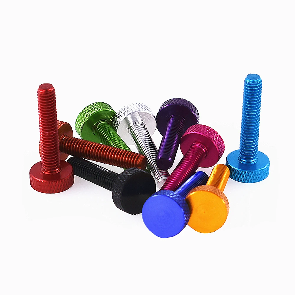 M6 Colourful Thumb Screw Head Dia 14mm Aluminum Alloy Flat Head Knurled Hand Tighten Bolts Computer Case DIY Parts
M6 Colourful Thumb Screw Head Dia 14mm Aluminum Alloy Flat Head Knurled Hand Tighten Bolts Computer Case DIY Parts