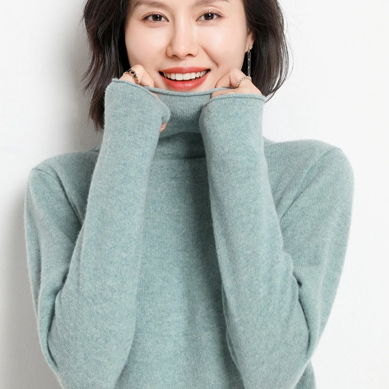 ANNIDAIBEI 100% Pure Wool Autumn And Winter Sweater Women Pile Neck Pullover Slim Solid Color Knit Bottoming Shirt Free Shipping
ANNIDAIBEI 100% Pure Wool Autumn And Winter Sweater Women Pile Neck Pullover Slim Solid Color Knit Bottoming Shirt Free Shipping