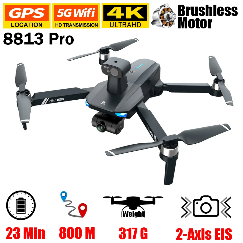 Дрон 8813 Pro, камера 4K HD на двухосевом подвесе, GPS, 5G, Wifi, мотор бесколлекторный, максимальное время полёта 23 мин, дистанционное управление
Дрон 8813 Pro, камера 4K HD на двухосевом подвесе, GPS, 5G, Wifi, мотор бесколлекторный, максимальное время полёта 23 мин, дистанционное управление
