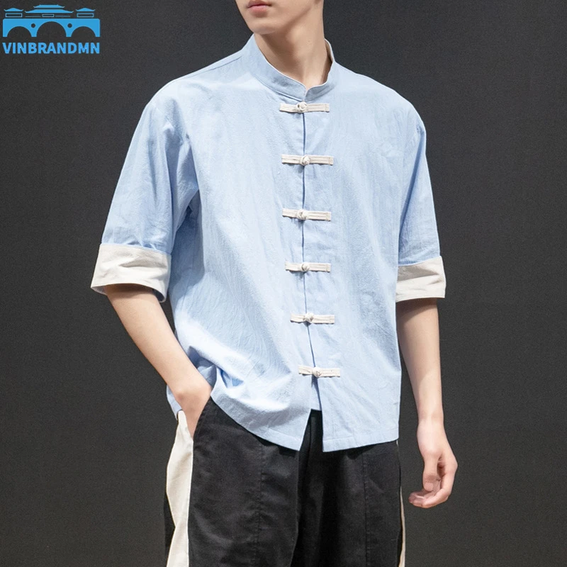Tang Suit Retro Man Chinese Style Tops Casual Half Sleeve Traditional Shirt Male Stand Collar Kung Fu Uniform China Hanfu
Tang Suit Retro Man Chinese Style Tops Casual Half Sleeve Traditional Shirt Male Stand Collar Kung Fu Uniform China Hanfu