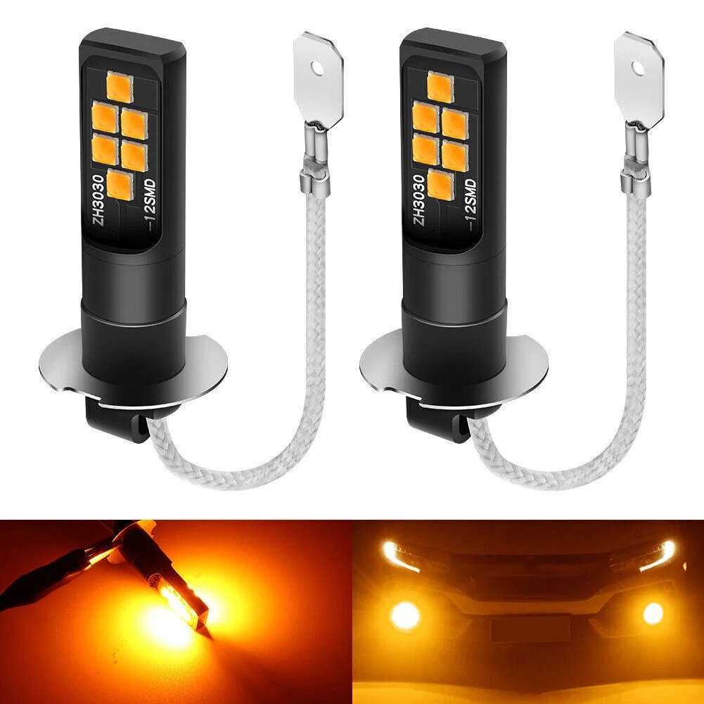 2pcs H3 LED Fog Lights Bulb 3030 SMD Car Fog Light High Bright DRL Driving Lamp DC/AC12V Amber Car Headlight
2pcs H3 LED Fog Lights Bulb 3030 SMD Car Fog Light High Bright DRL Driving Lamp DC/AC12V Amber Car Headlight