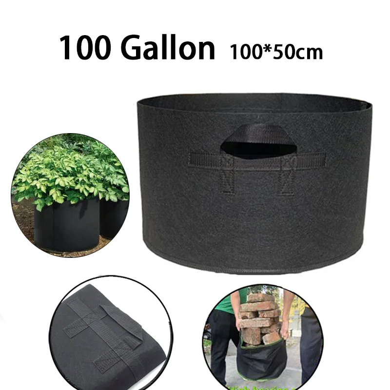 100 Gallon Hand Held Plant Grow Bags Fabric Pot Jardim Orchard and Garden Flowers Plant Growing Container Gardening Tools
100 Gallon Hand Held Plant Grow Bags Fabric Pot Jardim Orchard and Garden Flowers Plant Growing Container Gardening Tools