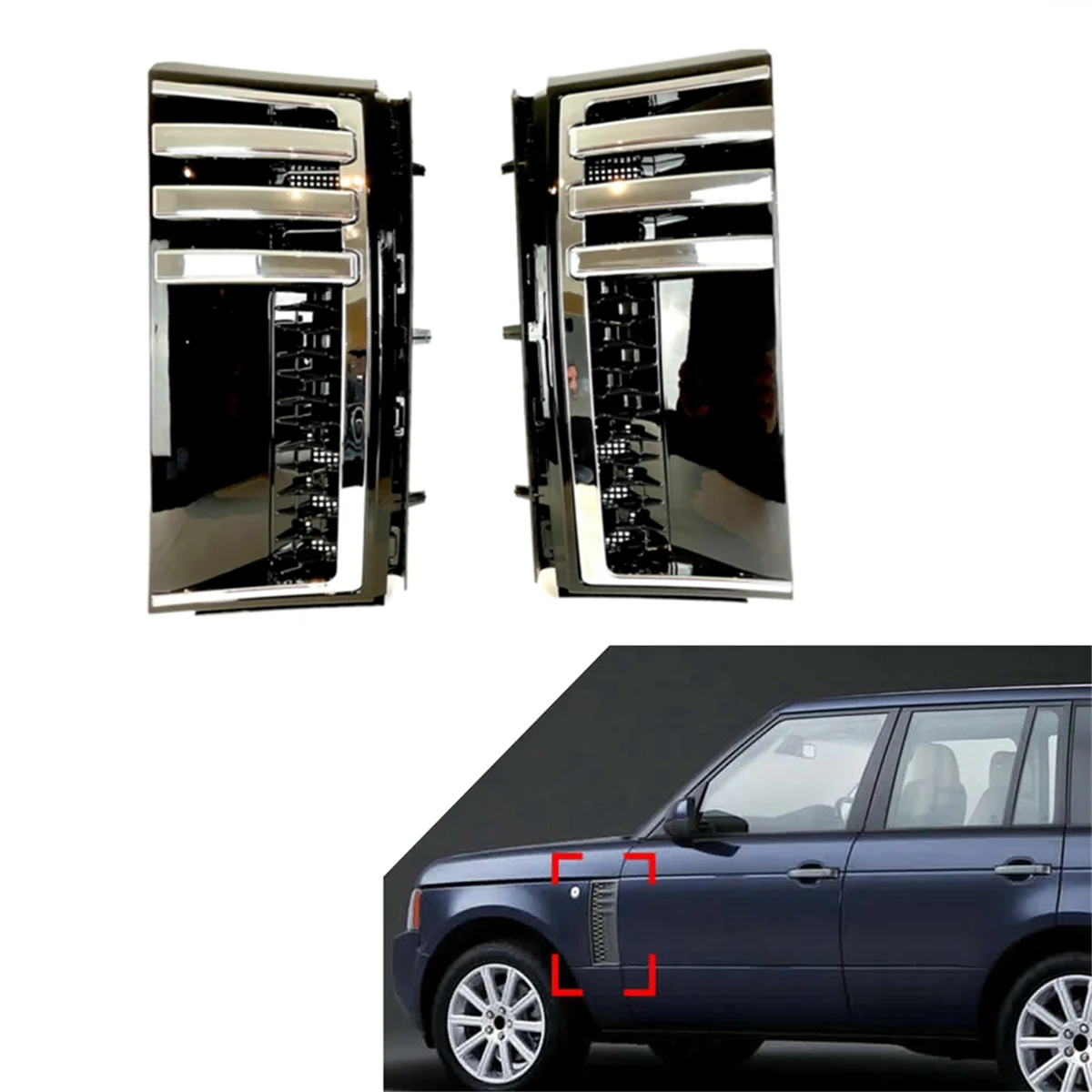 Черно-серебристая решетка для автомобильного крыла, боковая решетка вентиляции, отделка для Land Rover Range Rover L322 2003-2012
Черно-серебристая решетка для автомобильного крыла, боковая решетка вентиляции, отделка для Land Rover Range Rover L322 2003-2012