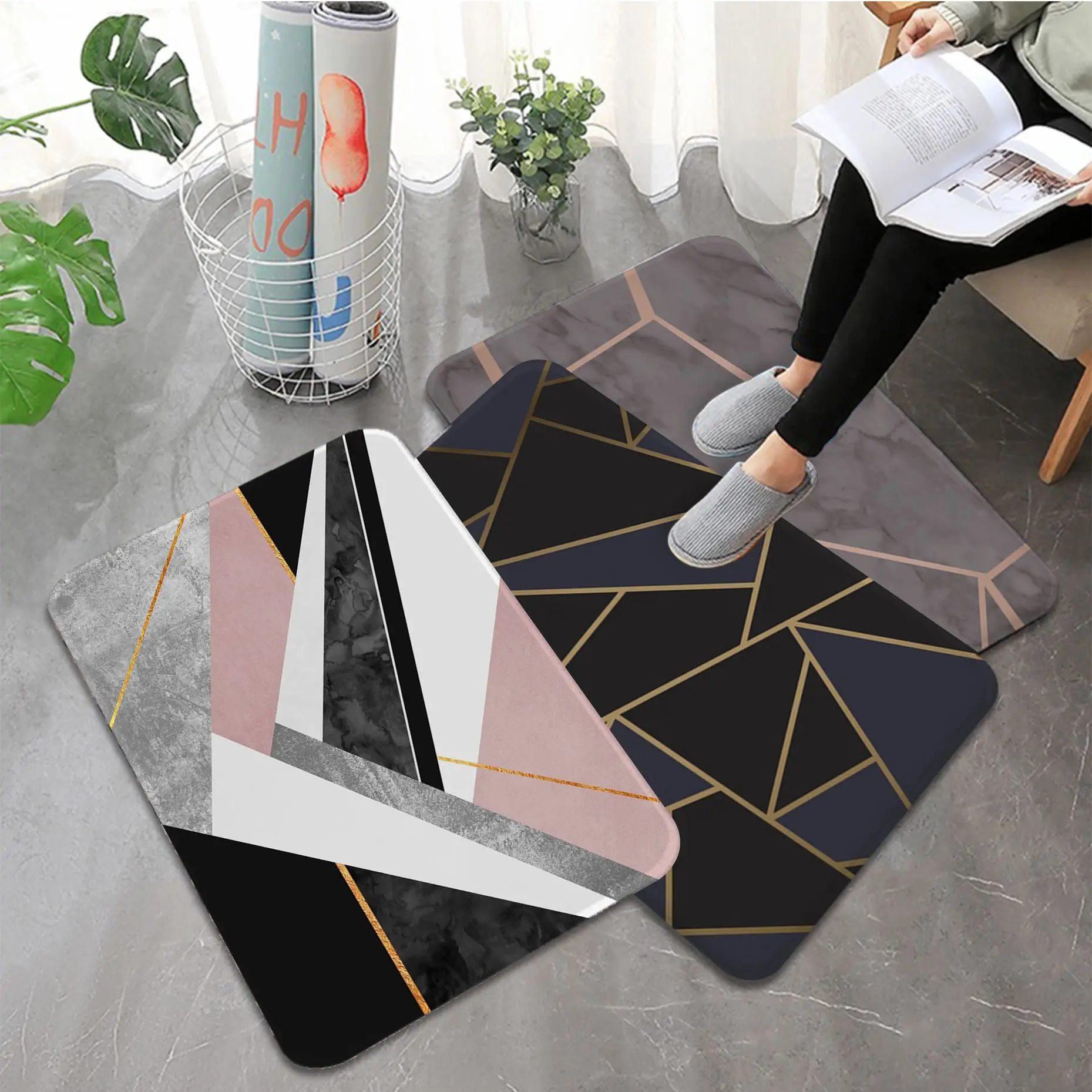 Black Marble and Rose Gold Printed Flannel Floor Mat Bathroom Decor Carpet Non-Slip For Living Room Kitchen welcome Doormat
Black Marble and Rose Gold Printed Flannel Floor Mat Bathroom Decor Carpet Non-Slip For Living Room Kitchen welcome Doormat