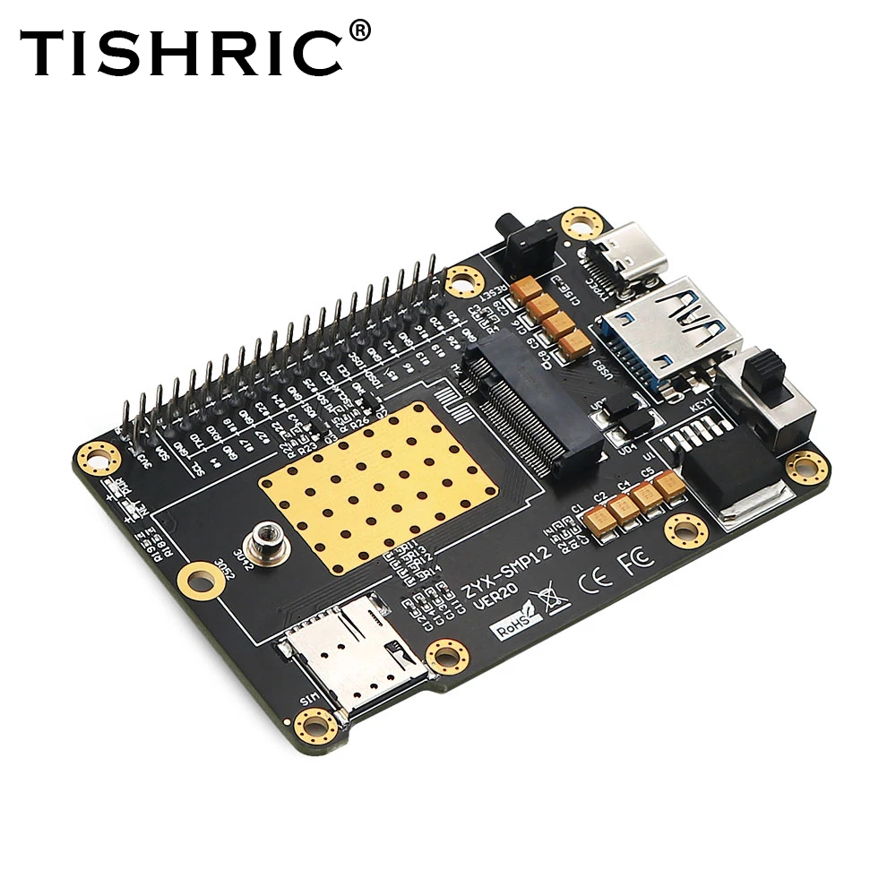 TISHRIC 5G Base HAT для модуля RM500Q/SIM8200/GM800 и материнской платы Raspberry/Samsung ARTIK/Rock64 Media
TISHRIC 5G Base HAT для модуля RM500Q/SIM8200/GM800 и материнской платы Raspberry/Samsung ARTIK/Rock64 Media