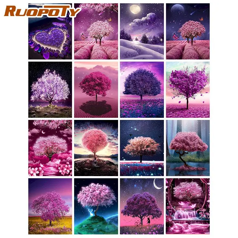 RUOPOTY 5D AB Diamond Painting Purple Tree Full Square Diamond Embroidery Mosaic Plant Art Kits Home Decoration
RUOPOTY 5D AB Diamond Painting Purple Tree Full Square Diamond Embroidery Mosaic Plant Art Kits Home Decoration