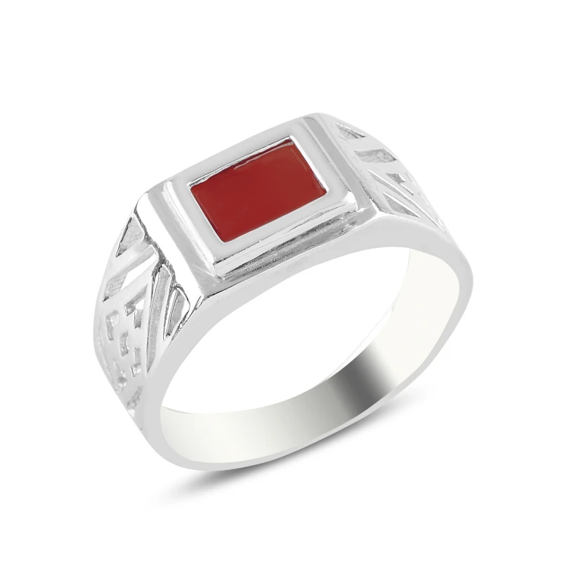 Серебряное кольцо с красным агатом 
Серебряное кольцо с красным агатом