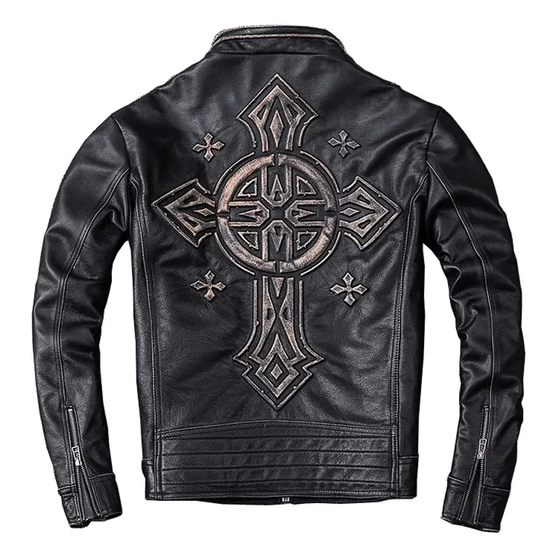 Distressed Leather Jacket Men Vintage Motorcycle Jackets 100% Natural Cowhide Men's Motorbiker Coat Autumn Asian Size
Distressed Leather Jacket Men Vintage Motorcycle Jackets 100% Natural Cowhide Men's Motorbiker Coat Autumn Asian Size