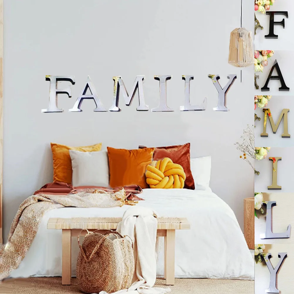 3D Silver English Letters Acrylic Mirror Surface DIY Wall Sticker Decoration Art Bedroom Festival Party Creative Home Decoration
3D Silver English Letters Acrylic Mirror Surface DIY Wall Sticker Decoration Art Bedroom Festival Party Creative Home Decoration