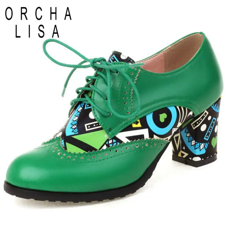 ORCHA LISA Brand Women Pumps Round Toe Block 7cm Heels Brogues Fashion Lace-Up Shoes Plus Size 34-43 Mix Color Retro S3692
ORCHA LISA Brand Women Pumps Round Toe Block 7cm Heels Brogues Fashion Lace-Up Shoes Plus Size 34-43 Mix Color Retro S3692