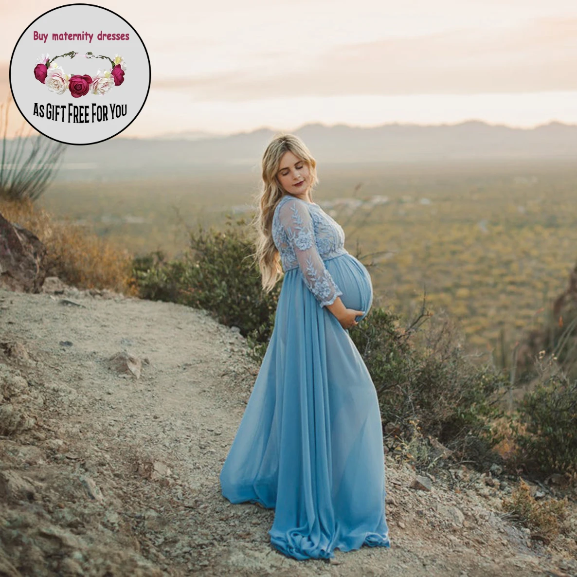 Women Fashion Lace Long Maternity Photography Pregnancy Dress Nursing Maxi Gown
Women Fashion Lace Long Maternity Photography Pregnancy Dress Nursing Maxi Gown
