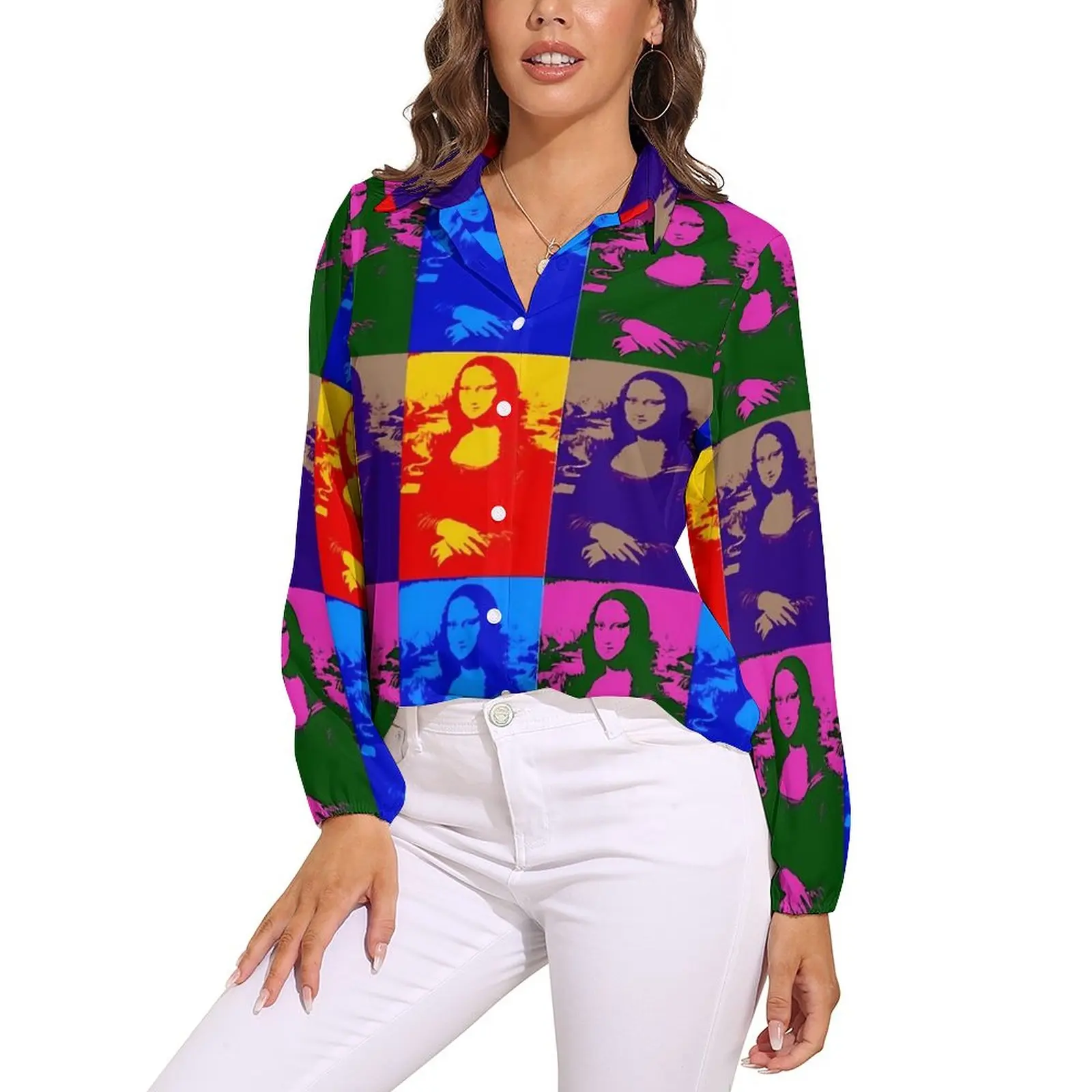 Mona Lisa Pop Blouse Funny Print Cute Graphic Blouses Female Street Fashion Shirt Autumn Long-Sleeve Oversized Clothes
Mona Lisa Pop Blouse Funny Print Cute Graphic Blouses Female Street Fashion Shirt Autumn Long-Sleeve Oversized Clothes