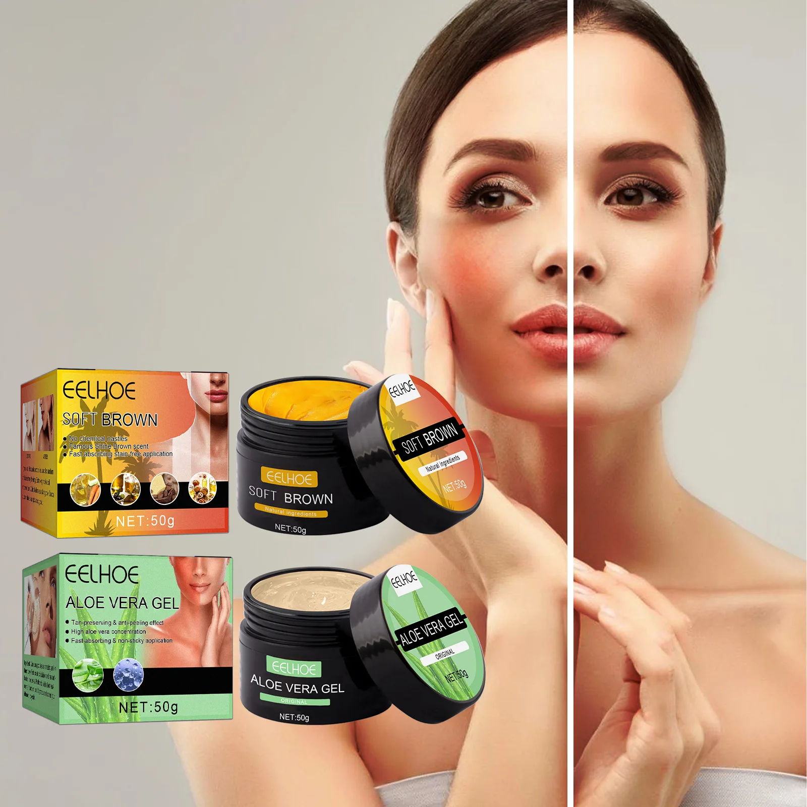 Крем EELHOE для загара и после загара, увлажняющий крем для ухода за кожей, после загара, для женщин
Крем EELHOE для загара и после загара, увлажняющий крем для ухода за кожей, после загара, для женщин