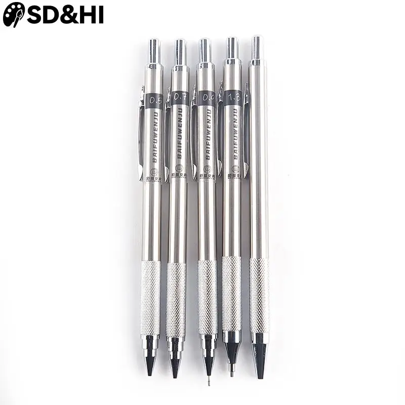 1set Metal Mechanical Pencil 0.5/0.7/0.9/1.3/2.0mm Drawing Automatic Pencil Send Pencil Lead Stationery School Supplies
1set Metal Mechanical Pencil 0.5/0.7/0.9/1.3/2.0mm Drawing Automatic Pencil Send Pencil Lead Stationery School Supplies