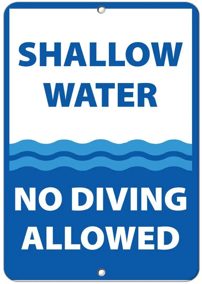 Shallow Water No Diving Allowed Activity Pool Poster Funny Art Decor Vintage Aluminum Retro Metal Tin Sign Painting Signs 
Shallow Water No Diving Allowed Activity Pool Poster Funny Art Decor Vintage Aluminum Retro Metal Tin Sign Painting Signs