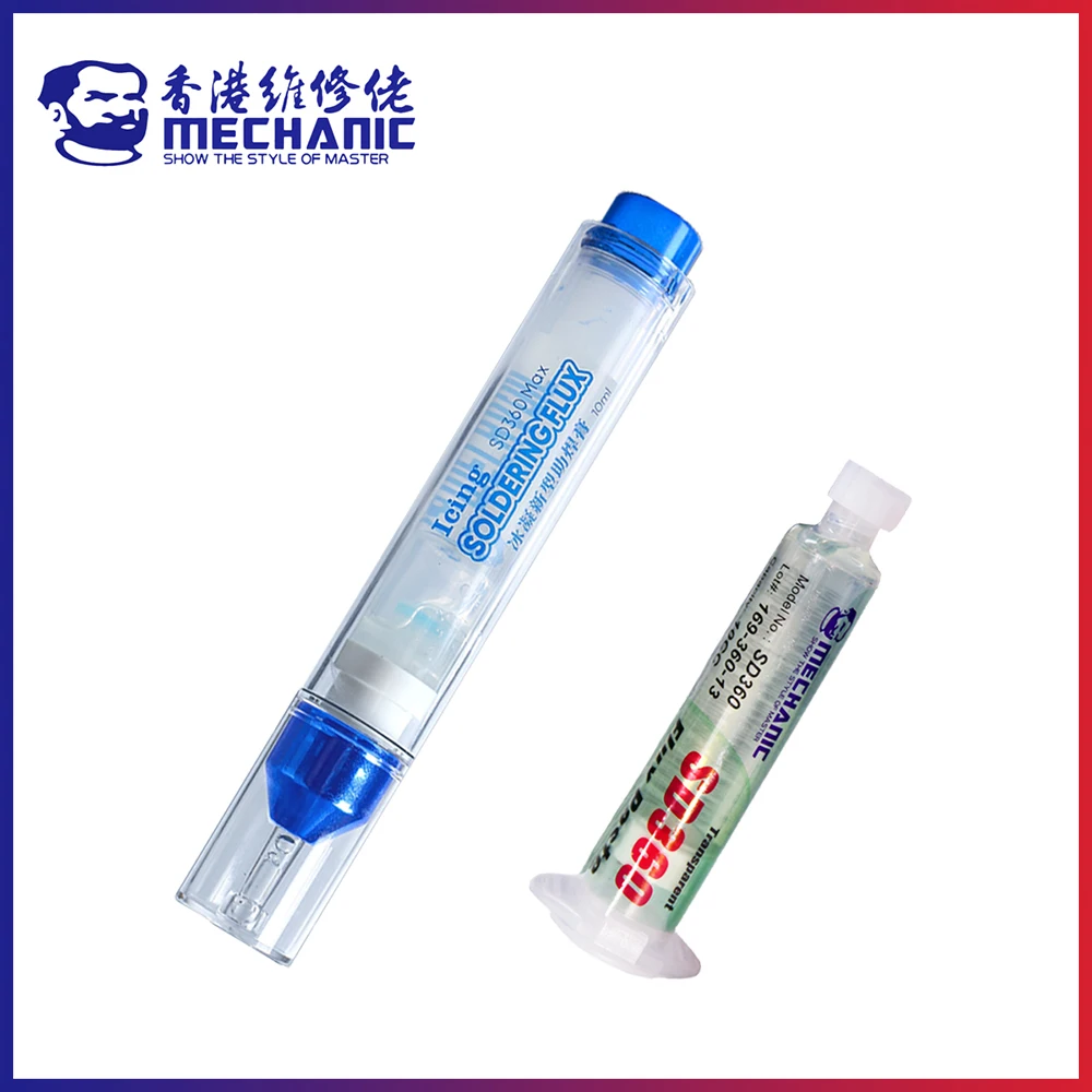 MECHANIC Icing SD360 Max 10cc No-Clean Transparent Solder Paste Welding Advanced Oil Flux For PCB SMD BGA SMT Soldering Repair
MECHANIC Icing SD360 Max 10cc No-Clean Transparent Solder Paste Welding Advanced Oil Flux For PCB SMD BGA SMT Soldering Repair