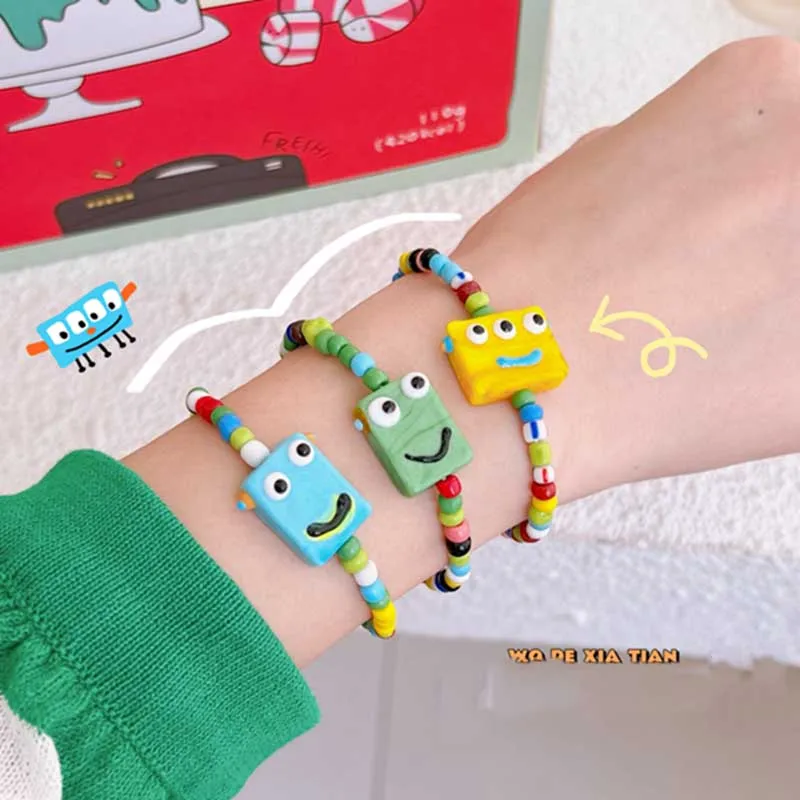 Kawaii Cartoon Monster Beads Bracelets for Women Men Round Plastic Stone Kids Bracelet Women Elastic Charm Bangle Cute Jewelry
Kawaii Cartoon Monster Beads Bracelets for Women Men Round Plastic Stone Kids Bracelet Women Elastic Charm Bangle Cute Jewelry