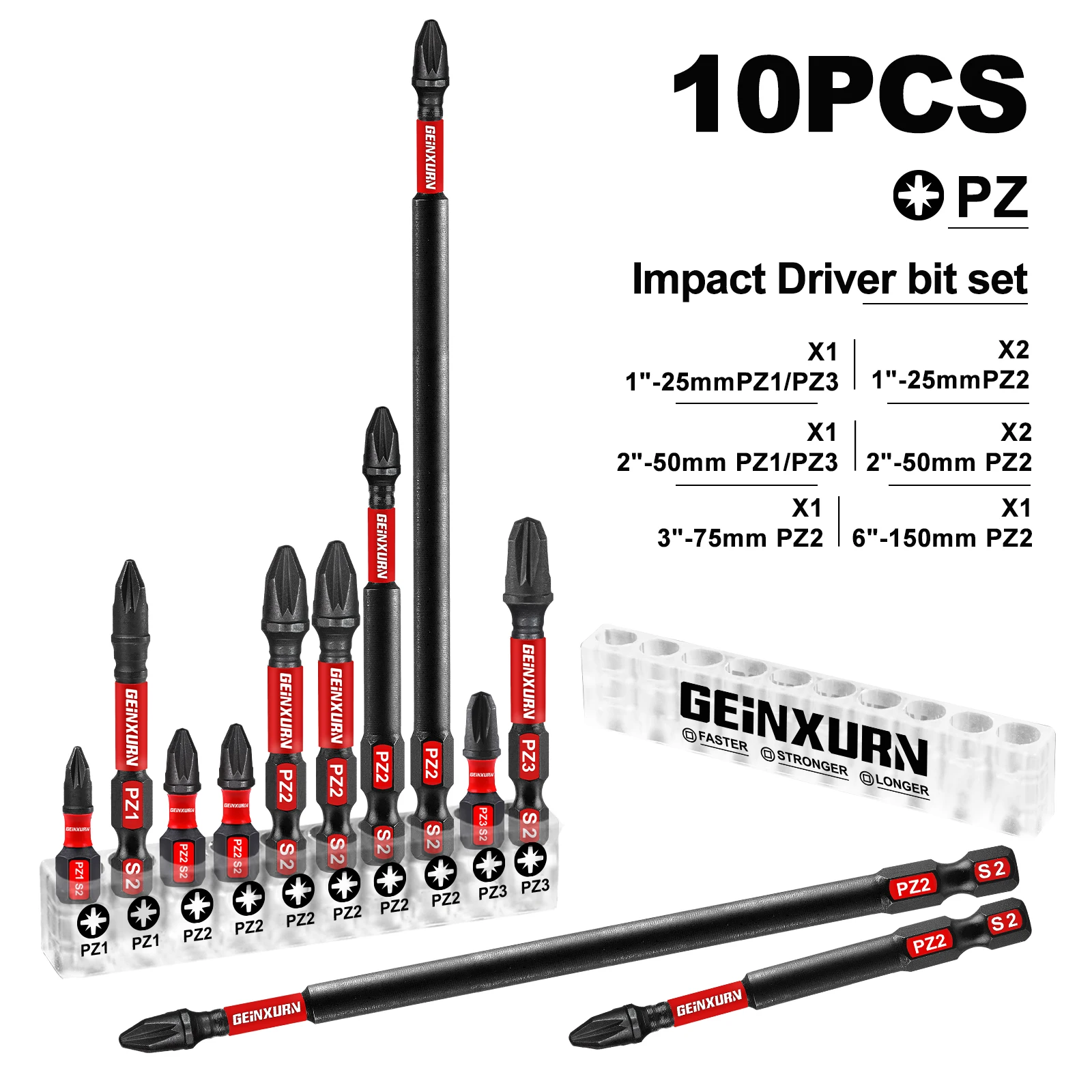 Набор бит Geinxurn Pozidriv PZ1 PZ2 PZ3 из стали S2
Набор бит Geinxurn Pozidriv PZ1 PZ2 PZ3 из стали S2