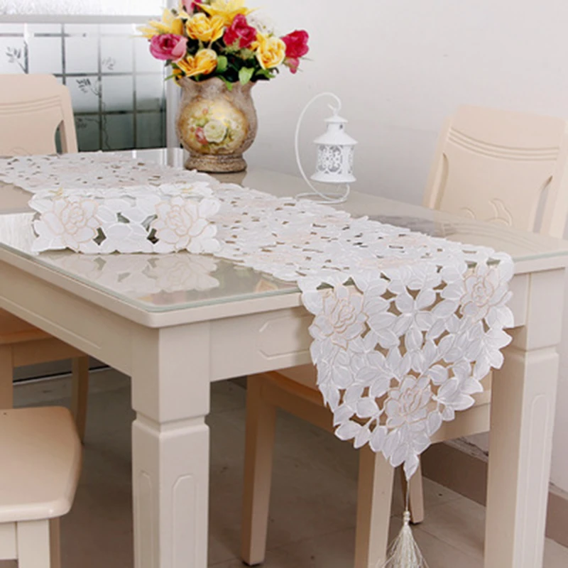 Lace Flowers Table Runner Embroidered Dining Room Tablecloth Cover Party Banquet Wedding Decoration White
Lace Flowers Table Runner Embroidered Dining Room Tablecloth Cover Party Banquet Wedding Decoration White