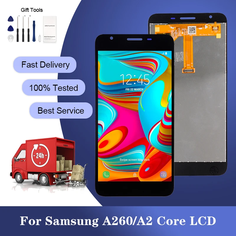 

5.0 Inch A260 Display For Samsung Galaxy A2 Core Lcd Touch Screen Digitizer Assembly A260F A260G Free Ship With Tools Wholesale