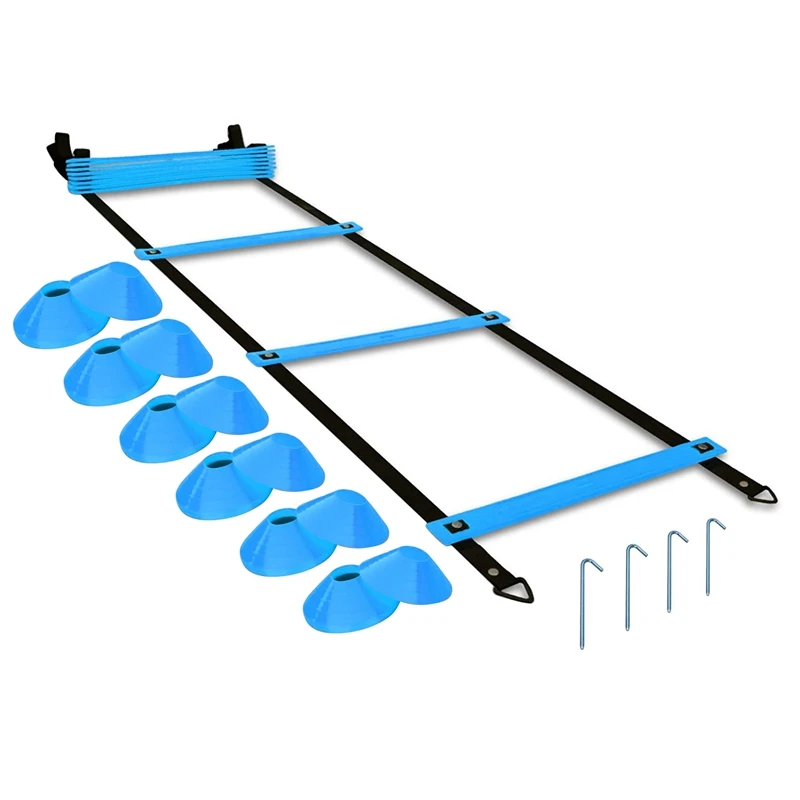 Sports Speed Agility Training Set Includes 1Agility Ladder 12 Disc Cones 4 Steel Stakes 1 Bag for Training Athletes
Sports Speed Agility Training Set Includes 1Agility Ladder 12 Disc Cones 4 Steel Stakes 1 Bag for Training Athletes