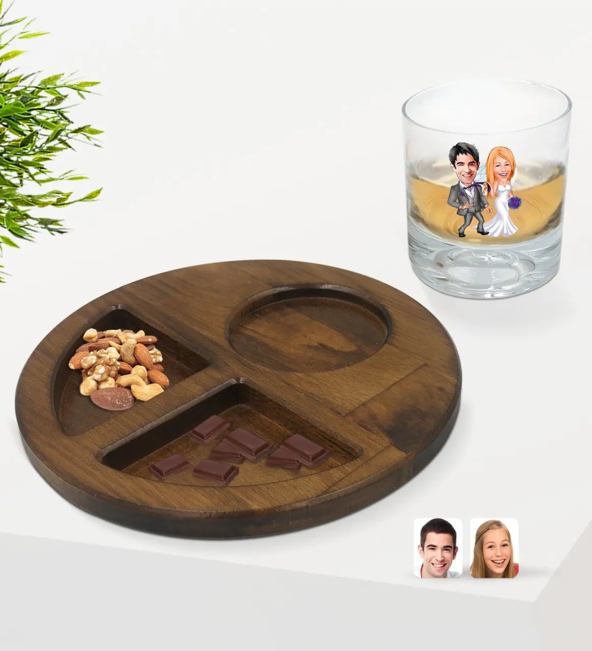 Personalized Maried Karikatürlü Whisky Cup and Natural Solid Wood Walnut Round Presentation Tabağı Confectionary Gift Seti-6
Personalized Maried Karikatürlü Whisky Cup and Natural Solid Wood Walnut Round Presentation Tabağı Confectionary Gift Seti-6