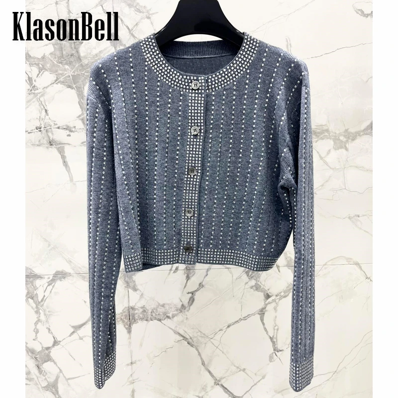 7.14 KlasonBell Luxury Fashion Diamonds Rhinestone Short Cashmere Wool Knitted Cardigan Women
7.14 KlasonBell Luxury Fashion Diamonds Rhinestone Short Cashmere Wool Knitted Cardigan Women