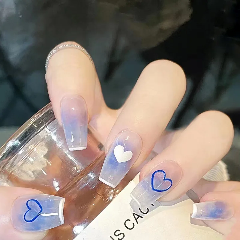 24pcs Love Blue Fake Nails with Glue White Nail Tips Press on Acrylic Nails Almond Faux Ongles Fantaisie Full Cover False Nail
24pcs Love Blue Fake Nails with Glue White Nail Tips Press on Acrylic Nails Almond Faux Ongles Fantaisie Full Cover False Nail