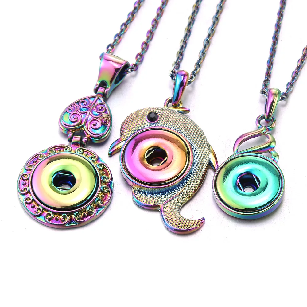 Hip Hop Style Colorful Snap Button Necklace Fit 18mm Metal Snap Buttons Jewelry Crystal Flower Round Snap Pendant Necklace 2022
Hip Hop Style Colorful Snap Button Necklace Fit 18mm Metal Snap Buttons Jewelry Crystal Flower Round Snap Pendant Necklace 2022