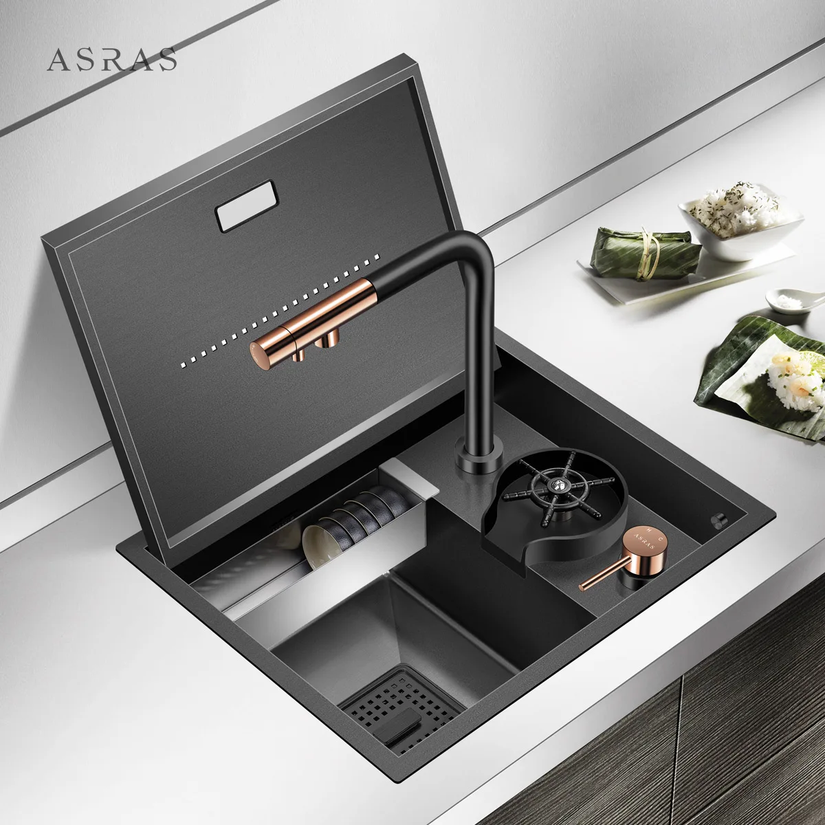 ASRAS invisible sink black nano bar small single slot stainless steel dish washing basin middle island high pressure cup washer
ASRAS invisible sink black nano bar small single slot stainless steel dish washing basin middle island high pressure cup washer