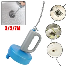 5/7/10 Meters Sewer Pipe Plunger Dredge Handheld Toilet Sink Drain Unblocker Clogged Remover Bathroom Kitchen Cleaning Tools