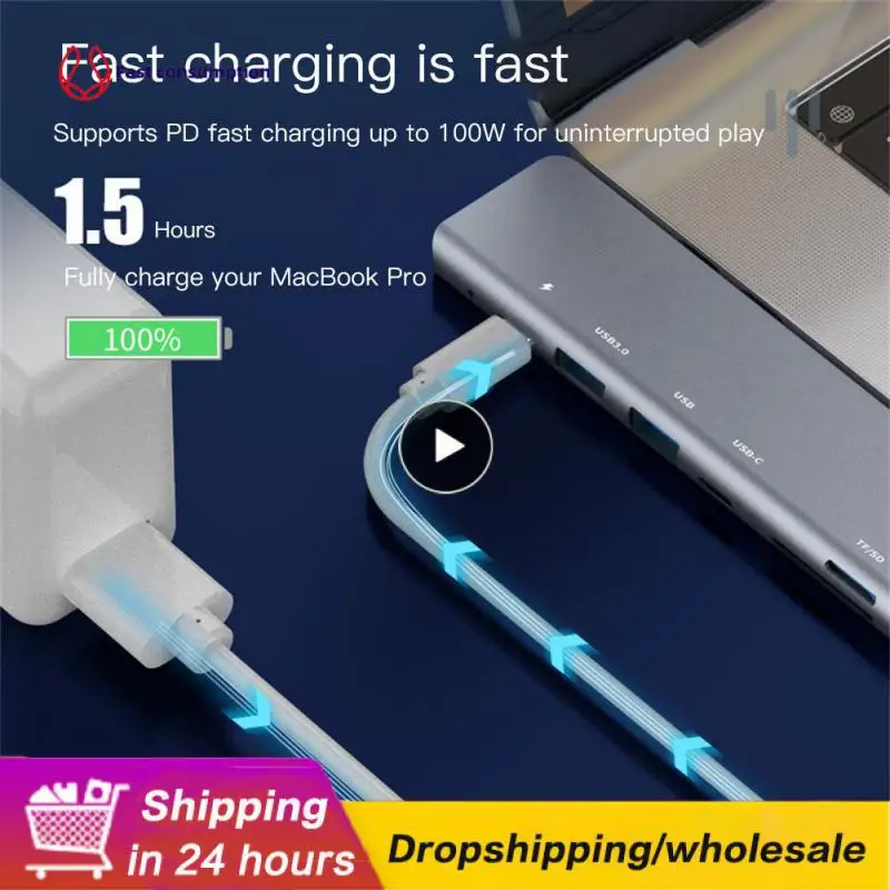 Usb Type C Hub Dock HDMI-compatible Thunderbolt 3 Hubs High Speed 4k Adapter Computer Accessories Double-headed 7 In 2 
Usb Type C Hub Dock HDMI-compatible Thunderbolt 3 Hubs High Speed 4k Adapter Computer Accessories Double-headed 7 In 2