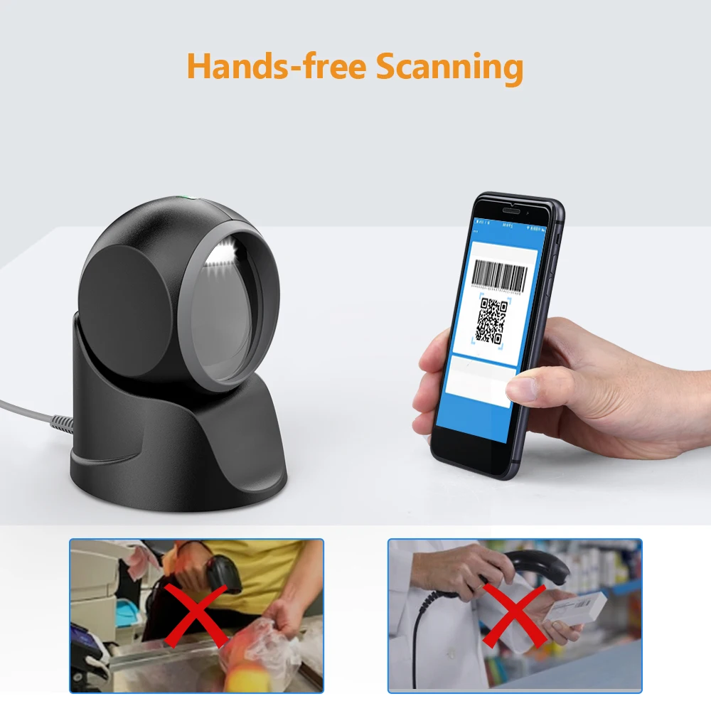 Eyoyo 2D 1D Desktop Barcode Scanner Strong Decoding Capability Automatic Sensing Scanning Hands-Free USB wired Barcode Reader
Eyoyo 2D 1D Desktop Barcode Scanner Strong Decoding Capability Automatic Sensing Scanning Hands-Free USB wired Barcode Reader