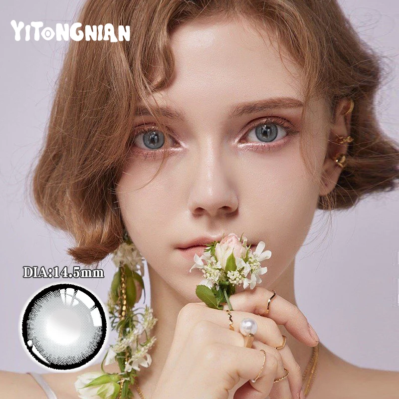 

YI TONG NIAN цветные контактные линзы 14,0-14,5 мм милый макияж для больших глаз, близорукость, контактные линзы, Уход за глазами