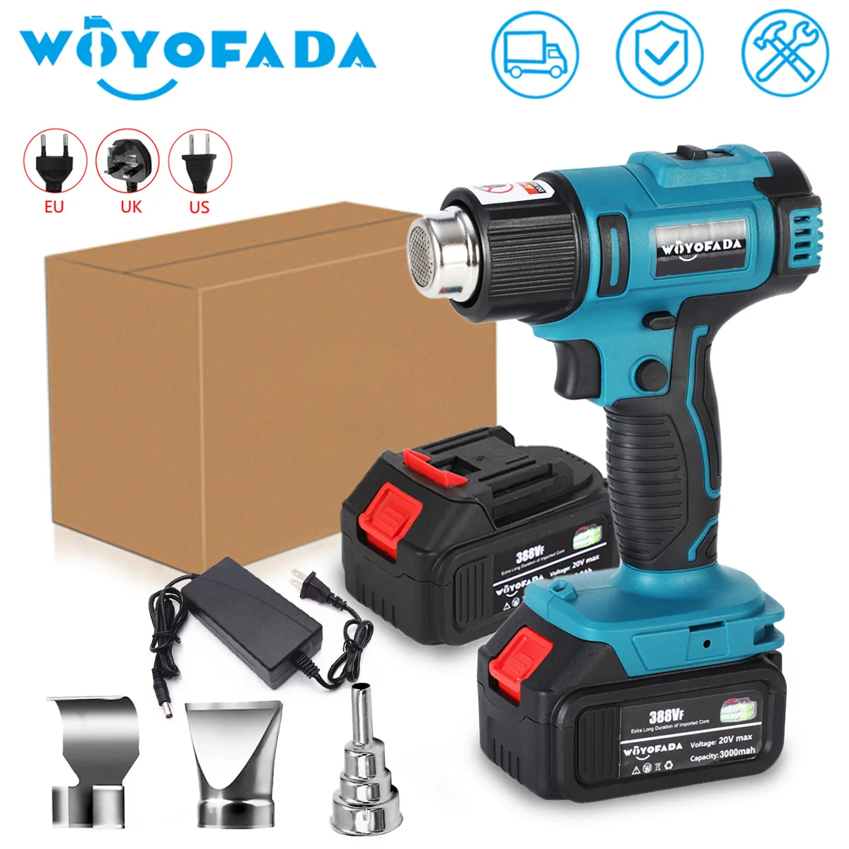 Cordless Handheld Hot Air Gun Temperatures Adjustable with 2 Nozzles Electric Heat Gun for Makita 18V Battery DIY Power Tool
Cordless Handheld Hot Air Gun Temperatures Adjustable with 2 Nozzles Electric Heat Gun for Makita 18V Battery DIY Power Tool