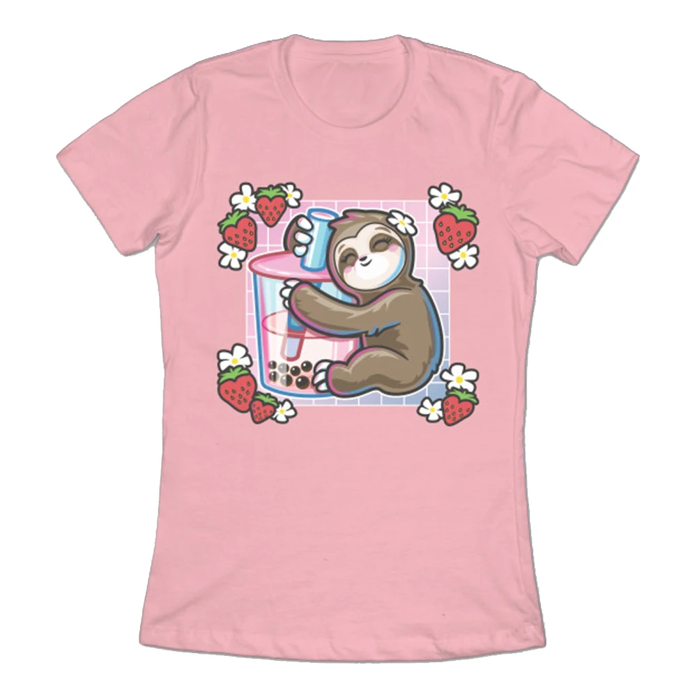 Women's T-shirt Graphic Kawaii Sloth Strawberry Milk Cartoon Print Cotton Casual Funny Tee Female Tops Spring Summer Women Tees
Women's T-shirt Graphic Kawaii Sloth Strawberry Milk Cartoon Print Cotton Casual Funny Tee Female Tops Spring Summer Women Tees