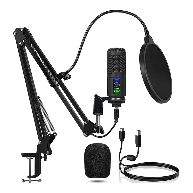 USB Streaming Podcast PC Microphone,192KHZ/24Bit Studio Cardioid Plug&Play Condenser Mic Kit For Youtuber Gaming,Etc
USB Streaming Podcast PC Microphone,192KHZ/24Bit Studio Cardioid Plug&Play Condenser Mic Kit For Youtuber Gaming,Etc