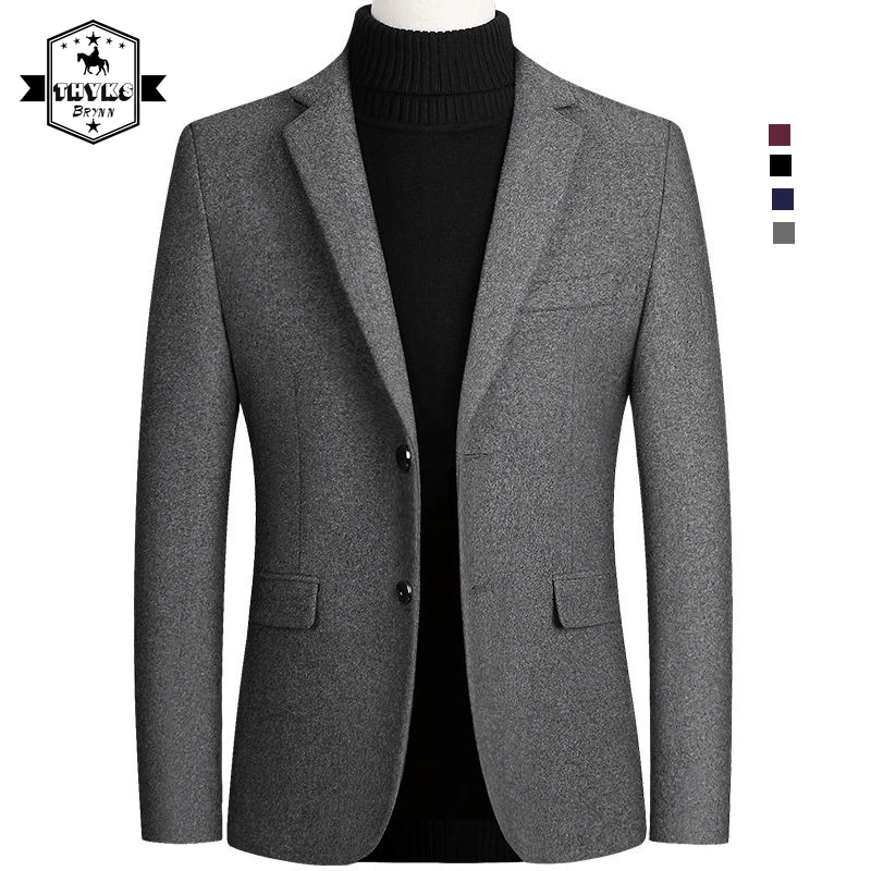 Осенне-зимние мужские шерстяные блейзеры, мужские повседневные винтажные блейзеры, однобортные Костюмные куртки с карманами, стильное пальто 
Осенне-зимние мужские шерстяные блейзеры, мужские повседневные винтажные блейзеры, однобортные Костюмные куртки с карманами, стильное пальто