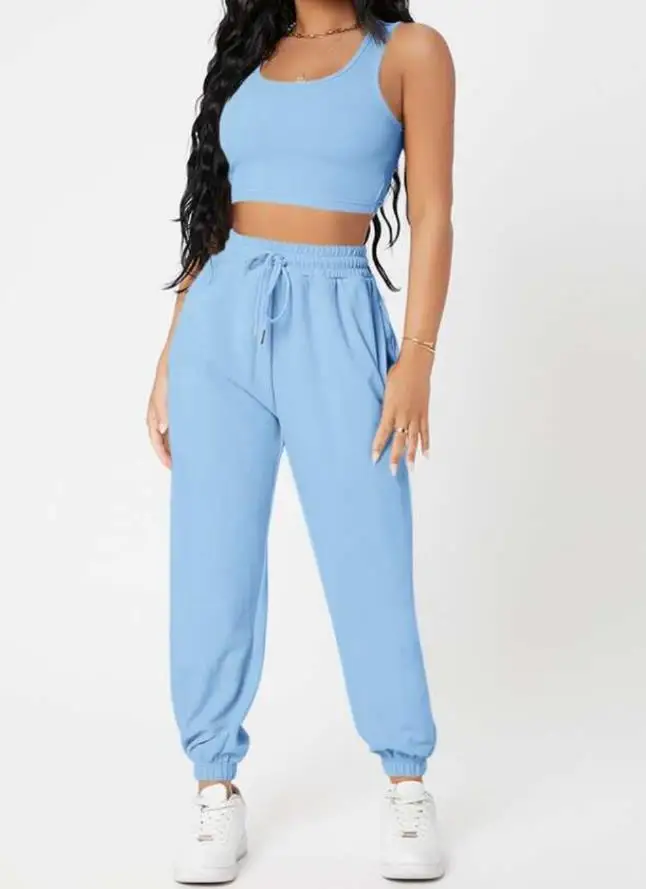 Two Piece Set Women Outfit 2023 Summer New Solid U-Neck Knitted Tank Top High Waist Fashion Casual Pants Set Sporty Style
Two Piece Set Women Outfit 2023 Summer New Solid U-Neck Knitted Tank Top High Waist Fashion Casual Pants Set Sporty Style