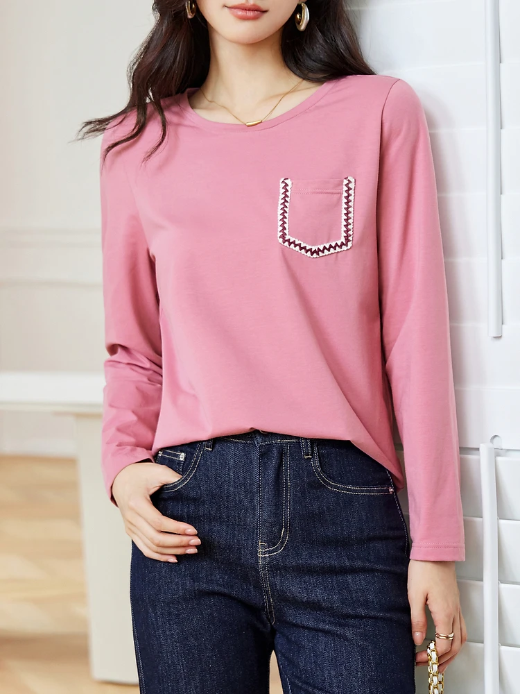 Vimly Cotton Long Sleeve Top T-shirt for Women 2023 Autumn Simple Loose T Shirts Casual Round Neck Tshirts Woman Clothing M2613
Vimly Cotton Long Sleeve Top T-shirt for Women 2023 Autumn Simple Loose T Shirts Casual Round Neck Tshirts Woman Clothing M2613