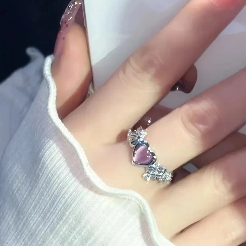 Heart Ring Cat Eye Peach Heart Adjustable Women Design Premium Rings Wedding Party Jewelry Accessories Gift Korean Fashion New
Heart Ring Cat Eye Peach Heart Adjustable Women Design Premium Rings Wedding Party Jewelry Accessories Gift Korean Fashion New