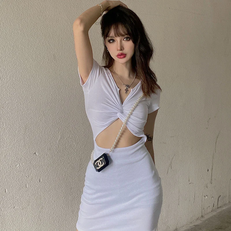 White Exposed Navel Thin Dress Sexy Style Summer Hollow Out V Neck Short Sleeve Dress Women Crop Skirt Ladies Fashion Luxury New
White Exposed Navel Thin Dress Sexy Style Summer Hollow Out V Neck Short Sleeve Dress Women Crop Skirt Ladies Fashion Luxury New