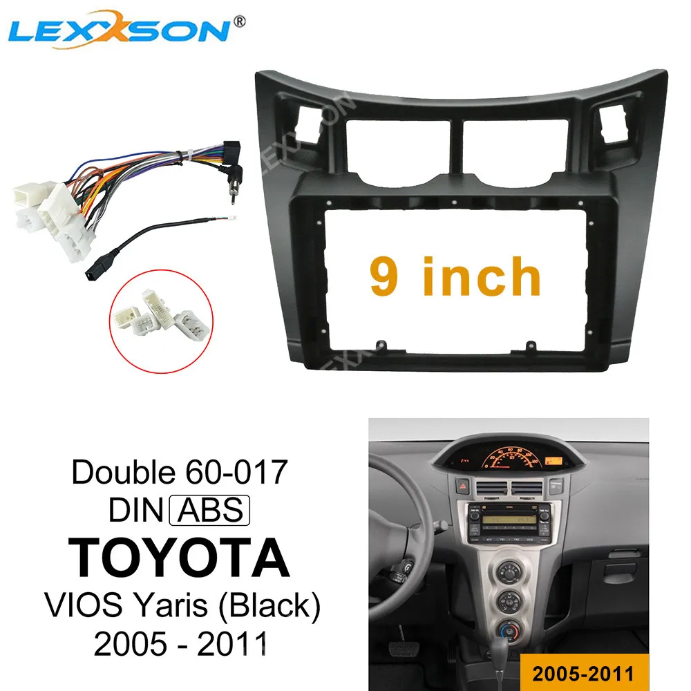 

Car Fascia For TOYOTA YARIS 2005-2011 Double Din Car Dvd Fascias Frame 9 Inch Audio Fitting Adaptor Facia Panel Dashboard Kits