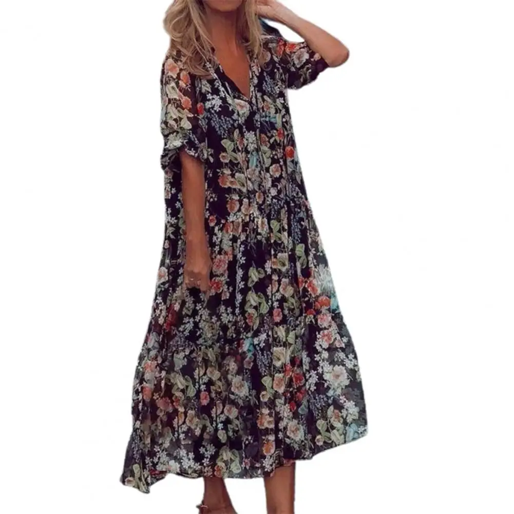 Women Party Dress 2022 Summer Fashion Pullover V Neck Tie Belt Flower Print Long Dress Streetwear Floral Printing Lady Vestidos
Women Party Dress 2022 Summer Fashion Pullover V Neck Tie Belt Flower Print Long Dress Streetwear Floral Printing Lady Vestidos