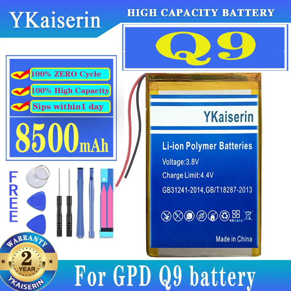 

YKaiserin 8500mAh Replacement Battery Q9 for GPD Q 9 battery Digital Batteries