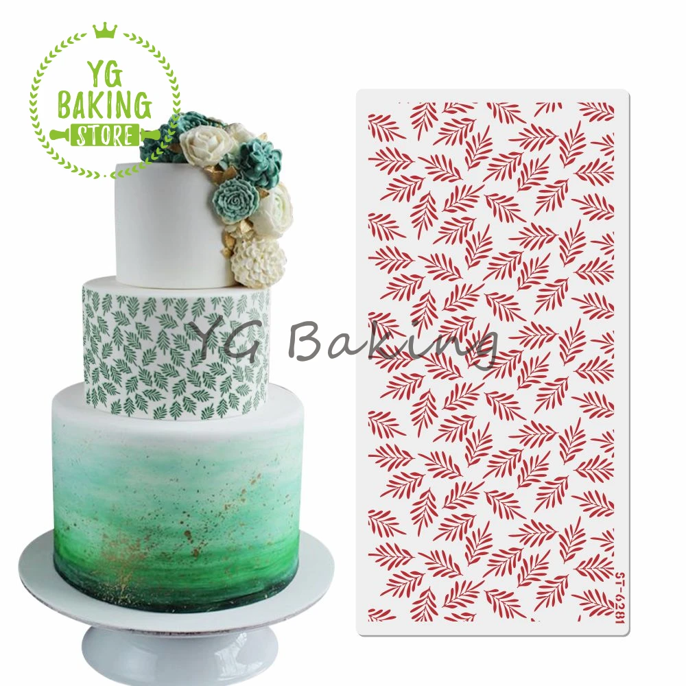 

Dorica Leaf Design Diy Plastic Pastry Template Lace Side Cake Border Stencil For Wedding Cake Decorating Tools Kitchen Bakeware