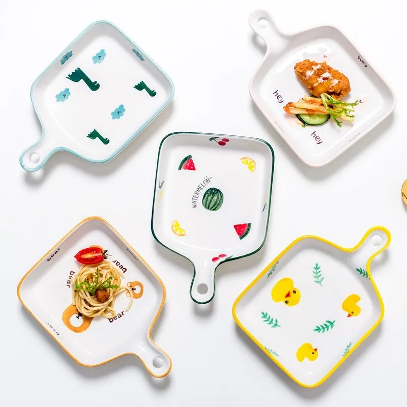 8.75 Inch Simple Fashion Creative Household Ceramic Plate Cheese Baked Rice Tray with Handle Cartoon Baking Tray Fruit Tray
8.75 Inch Simple Fashion Creative Household Ceramic Plate Cheese Baked Rice Tray with Handle Cartoon Baking Tray Fruit Tray
