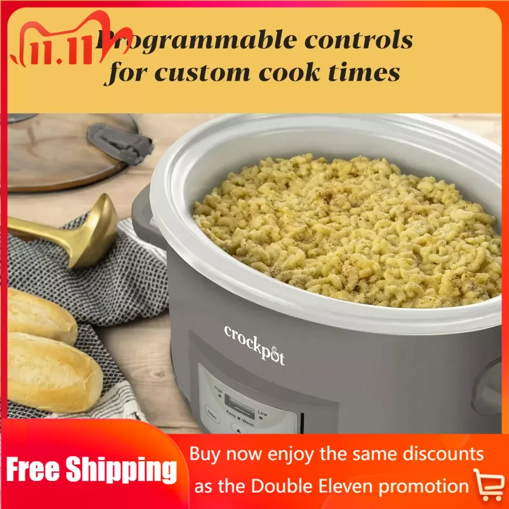 7-Quart Cook and Carry Programmable Slow Cooker Stew Pot Multifunctional Electric Pan Free Shipping Slow Cookers 
7-Quart Cook and Carry Programmable Slow Cooker Stew Pot Multifunctional Electric Pan Free Shipping Slow Cookers